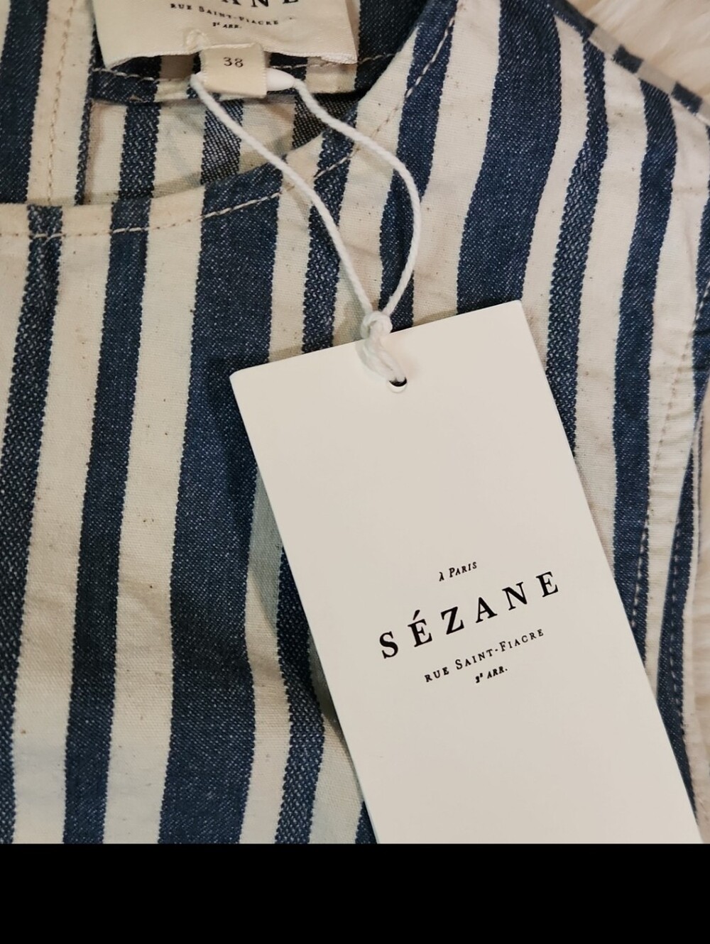 Sezan Davy Vertical Stripe Button Back Tank Top - Picture 2 of 6